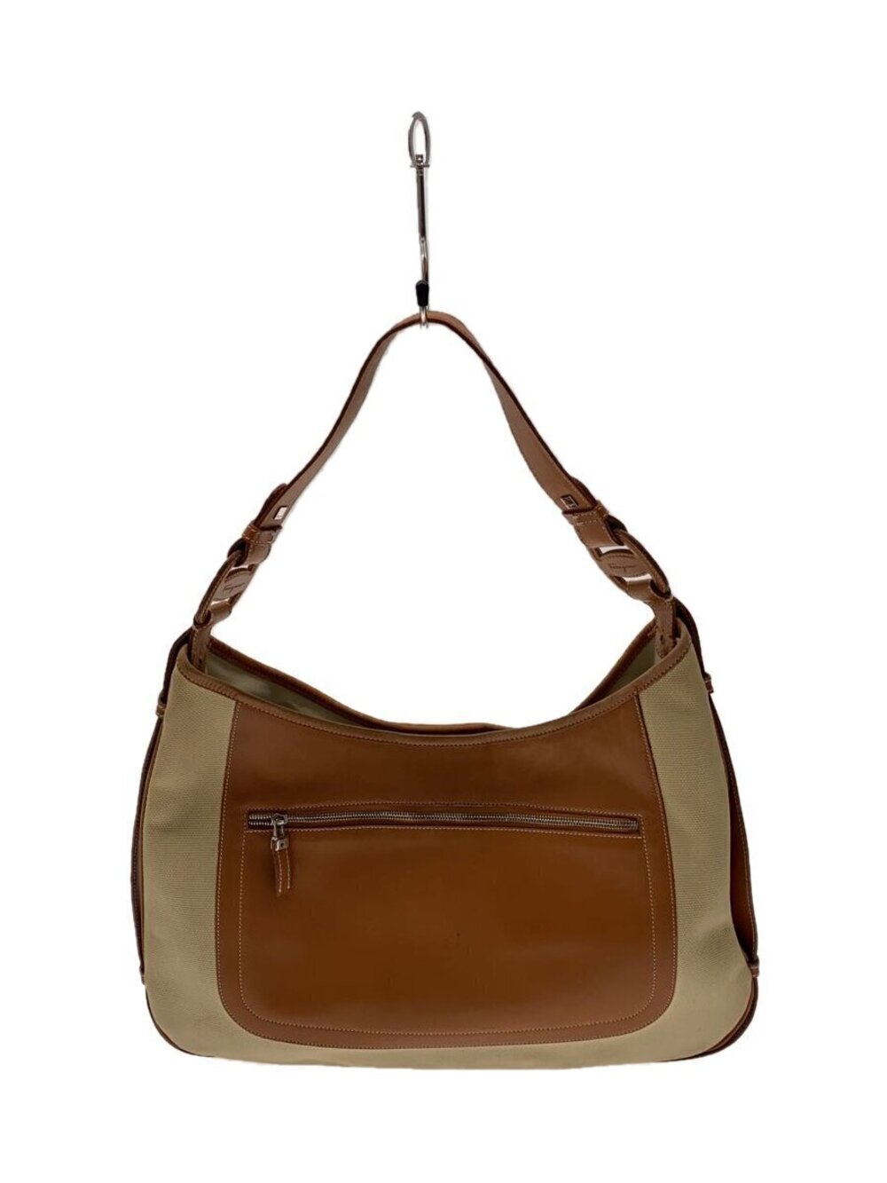 Salvatore Ferragamo Shoulder Bag Canvas Beige Cream